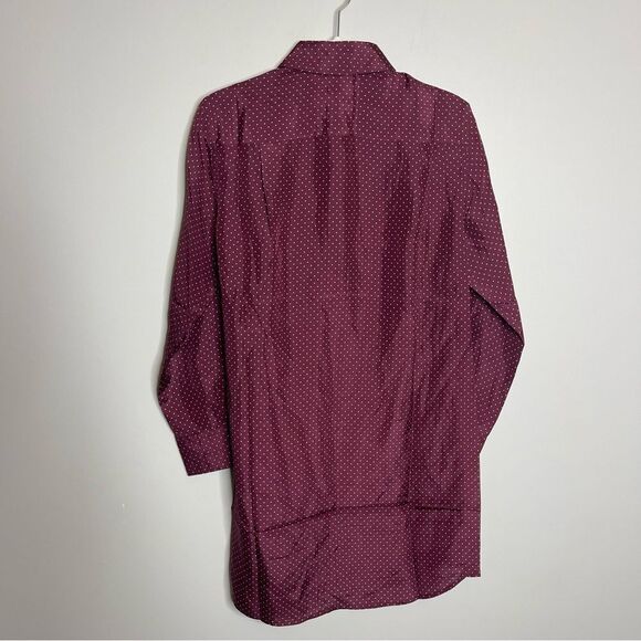 Thakoon Silk wrap tie oversized shirt dress Maroon NWT SMALL - Picture 9 of 10